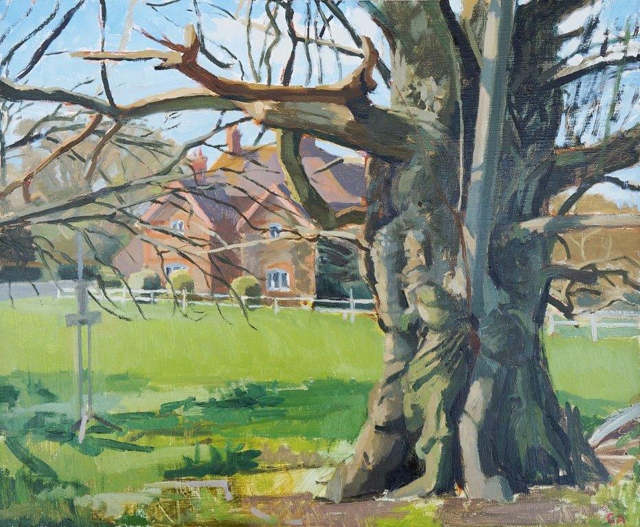 Chestnut with House Beyond