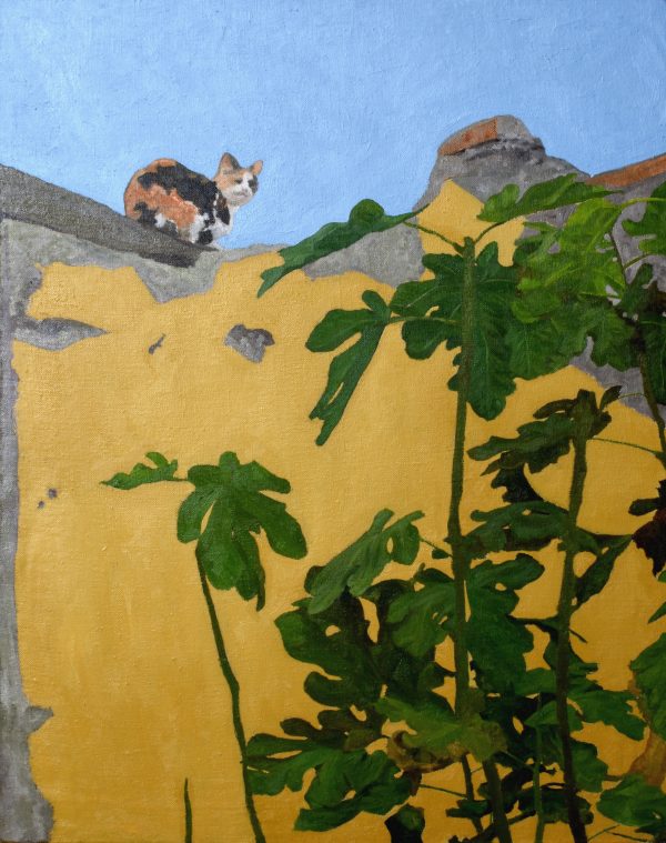 Cat on Yellow Wall I