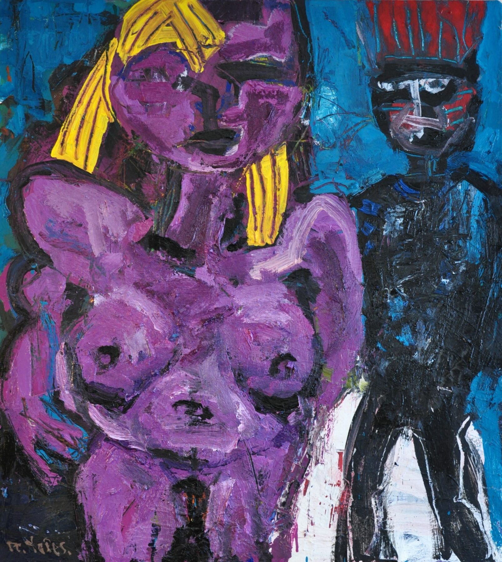 The Purple Goddess and Black King Cat