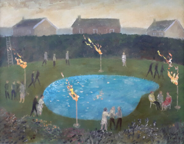 The Pool Lit By Flares