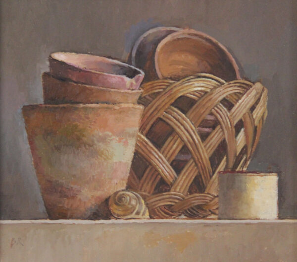 Still Life with Basket and Pots